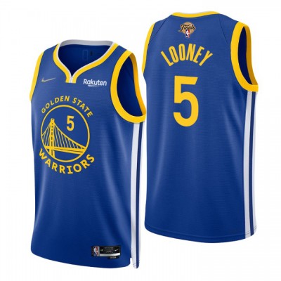 Nike Golden State Warriors #5 Kevon Looney Royal Youth 2022 NBA Finals Icon Edition 75th Anniversary Diamond Swingman Jersey